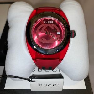 Gucci watch Unisex Rubber Red 46mm Watch YA137